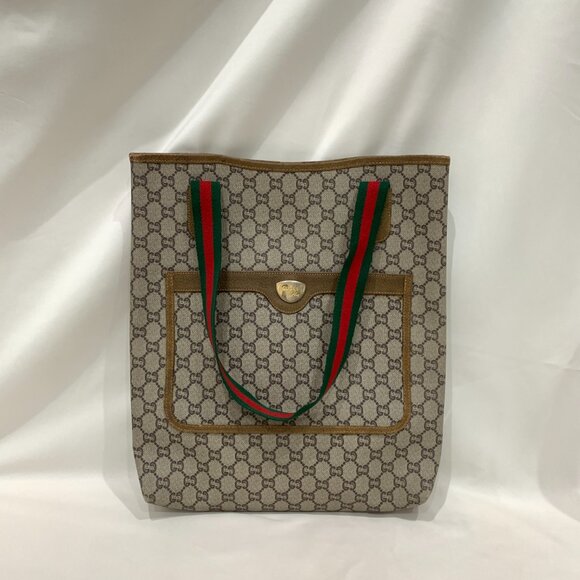Gucci Brown GG Plus Tote w/ Pouch Sku#83976 - Picture 1 of 16